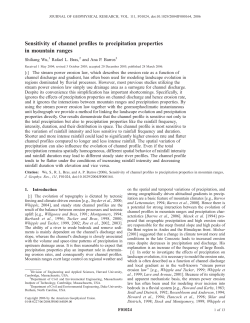 Sensitivity of channel profiles to precipitation properties in mountain