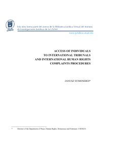 access of individuals to international tribunals and