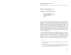 On the Exploitation of Cotton, Corn and Labor