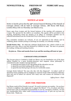 newsletter 34 - Friends of Carnegie Library