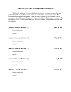 Carlisle and Local – NEWSPAPER COLLECTION