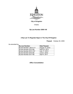 City of Kingston - Signs Bylaw - 2009-140