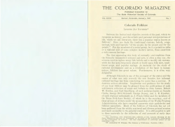 Colorado Magazine Vol. 18 No. 1 (January 1941)