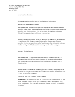 AP English Language and Composition Summer Reading 2015