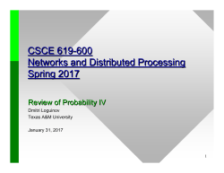 CSCE 619-600 Networks and Distributed Processing Spring