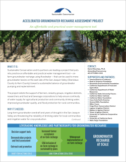 Accelerated Groundwater Recharge