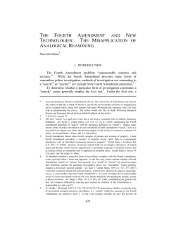the fourth amendment and new technologies: the misapplication of