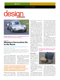 Miniature Servovalves Go to the Races