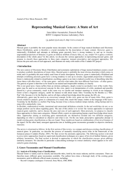 Representing Musical Genre: A State of Art