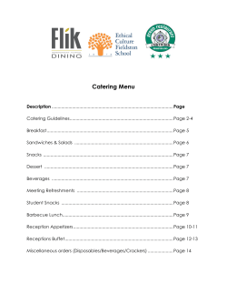 Catering Menu - Ethical Culture Fieldston School