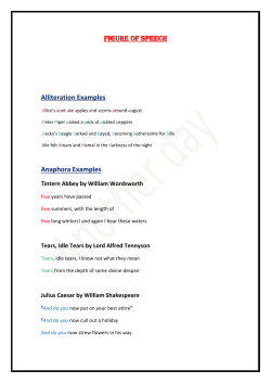 Figure of Speech Alliteration Examples Anaphora Examples