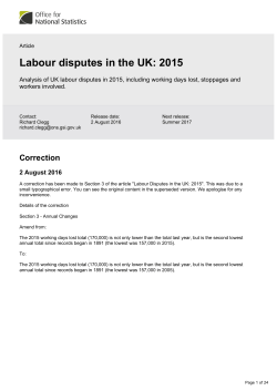 Labour disputes in the UK - Office for National Statistics