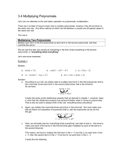 3.4 Multiplying Polynomials