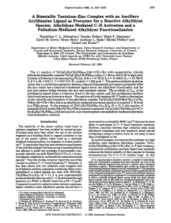 A Bimetallic Tantalum-Zinc Complex with an Ancillary Aryldiamine