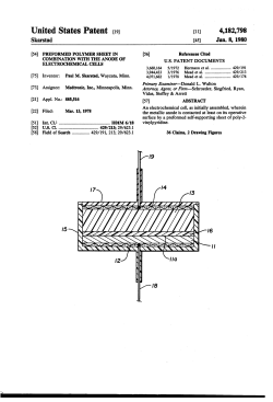 Preformed polymer sheet in combination with the anode of