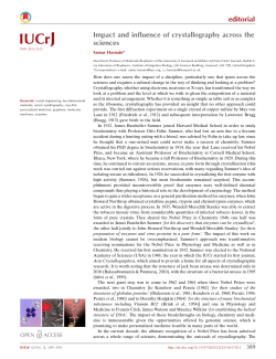 Impact and influence of crystallography across the