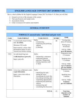 ENGLISH LANGUAGE CONTEST 2017 (FORMS 9-10)