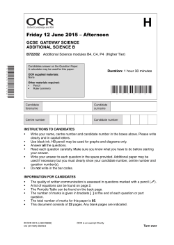 Unit B722/02 - Modules B4, C4, P4 - Higher tier