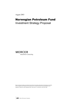 Norwegian Petroleum Fund Investment Strategy
