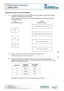 P2.5 Radioactive decay, its uses and dangers