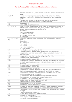 ANARCHY ONLINE“ Words, Phrases, Abbreviations and Emoticons