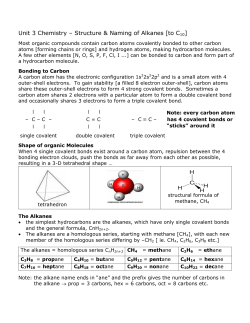 Unit 3 Chemistry &ndash; Structure and naming Organic Compounds [ to