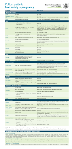Pullout guide to food safety in pregnancy