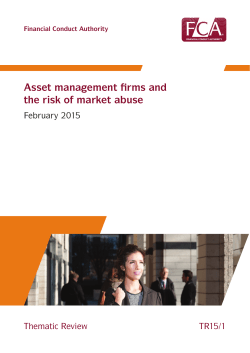 TR15/1: Asset management firms and the risk of market abuse