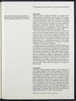 The balance of payments in the inter-war period