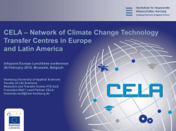 CELA &ndash; Network of Climate Change Technology Transfer Centres in