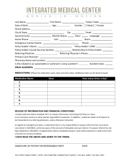 New Patient Intake - Dr. Halina Snowball