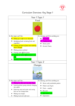Curriculum Overview: Key Stage 1 Year 1 Topic