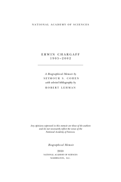 erwin chargaff 1905&ndash;2002 - National Academy of Sciences