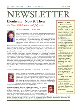Blenheim Draft April 2006