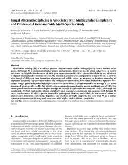 Fungal Alternative Splicing is Associated with Multicellular