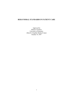 behavioral standards in patient care