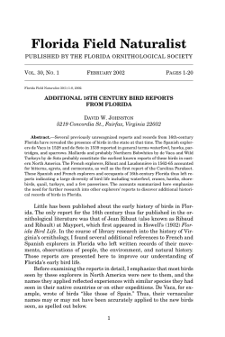 Florida Field Naturalist - Florida Ornithological Society