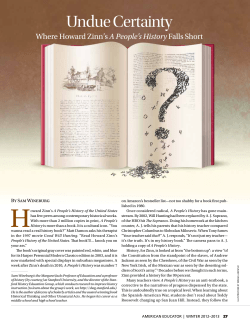 Undue Certainty: Where Howard Zinn`s A People`s History Falls Short