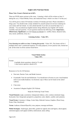 English 1201 Final Exam Review Please Note