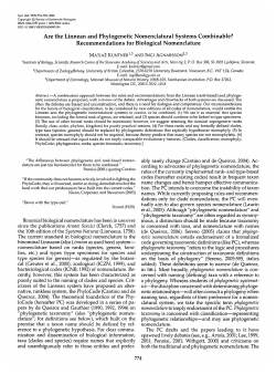 Are the Linnean and Phylogenetic Nomenclatural