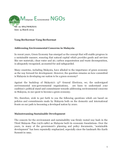 Addressing Environmental Concerns in Malaysia