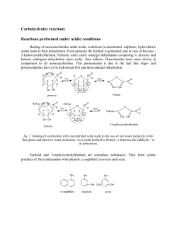 Carbohydrates reactions Reactions performed under acidic conditions