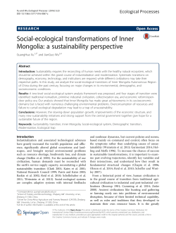 Social-ecological transformations of Inner Mongolia: a sustainability