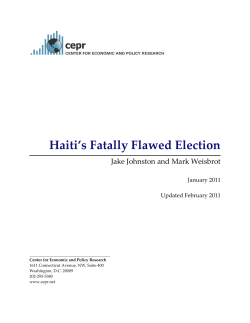 Haiti`s Fatally Flawed Election - The Center for Economic and Policy