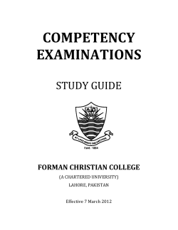 competency examinations - Forman Christian College
