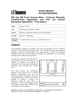 206 and 208 Finch Avenue West &ndash; Common Elements