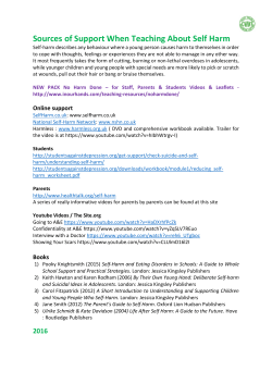 Sources of Support When Teaching About Self Harm