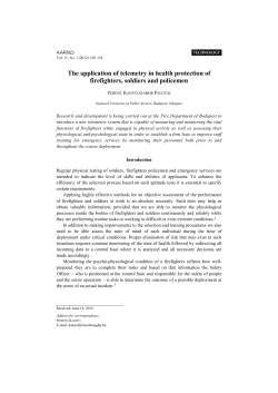 The application of telemetry in health protection of firefighters