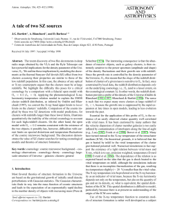 ASTRONOMY AND ASTROPHYSICS A tale of two SZ sources