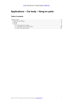 Applications – Car body – Hang-on parts